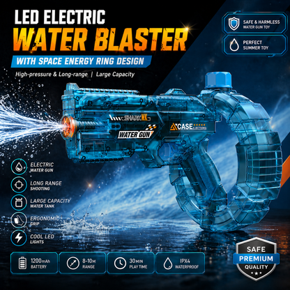 LED Electric Water Blaster - Space Energy Ring Design | High Pressure Long Range